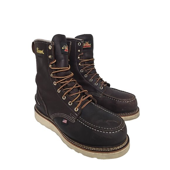 Thorogood Men's 8" Steel Toe WP Wedge Sole Work Boot (USA) 804-3800 Brown 9.5D - Picture 1 of 8
